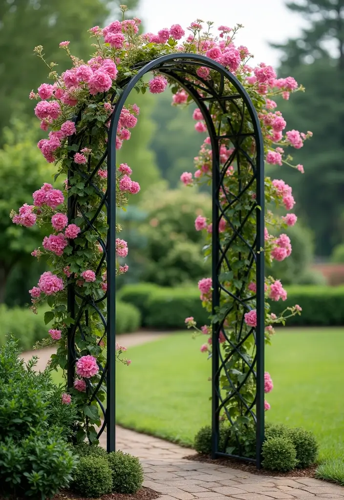 27 Creative Garden Trellis Ideas to Support Your Plants - 2. Elegant Metal Trellis