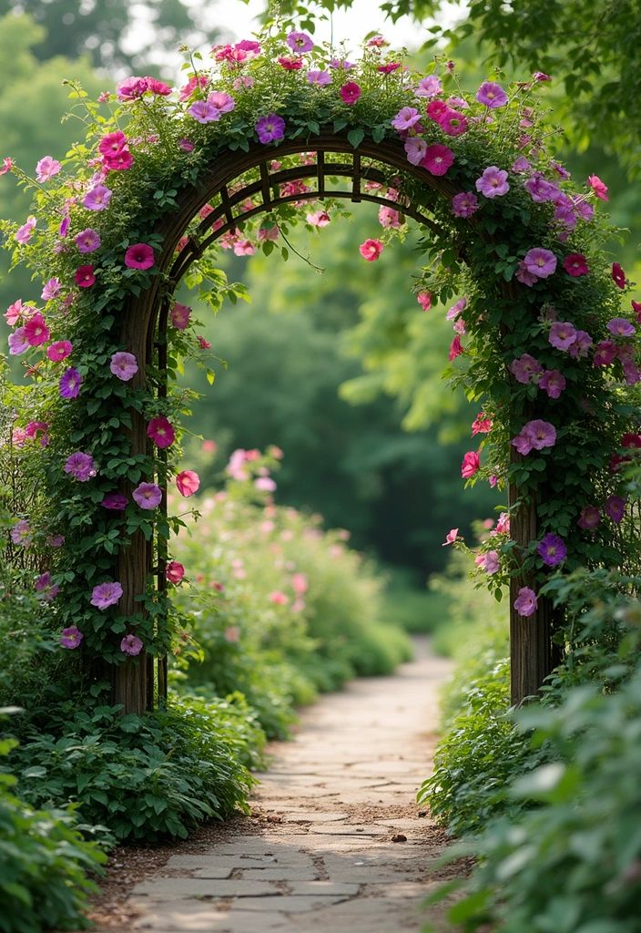 27 Creative Garden Trellis Ideas to Support Your Plants - 6. Arched Flower Trellis