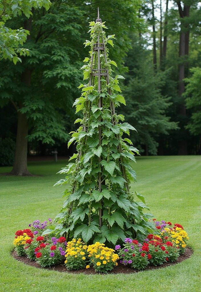 27 Creative Garden Trellis Ideas to Support Your Plants - 7. Garden Obelisk Trellis