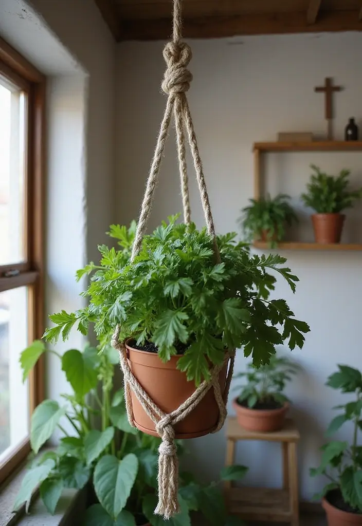 27 Creative Herb Garden Ideas to Enhance Your Cooking - 11. DIY Hanging Herb Garden