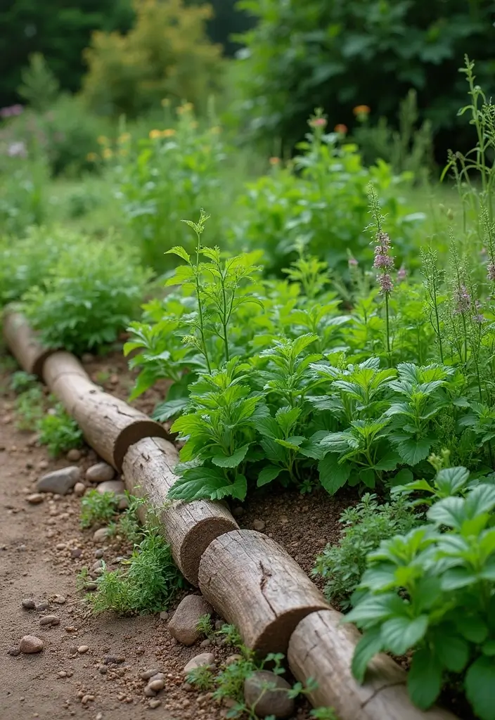 27 Creative Herb Garden Ideas to Enhance Your Cooking - 12. Herb Garden with Natural Borders