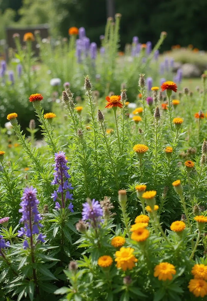 27 Creative Herb Garden Ideas to Enhance Your Cooking - 14. Herb Garden with Edible Flowers