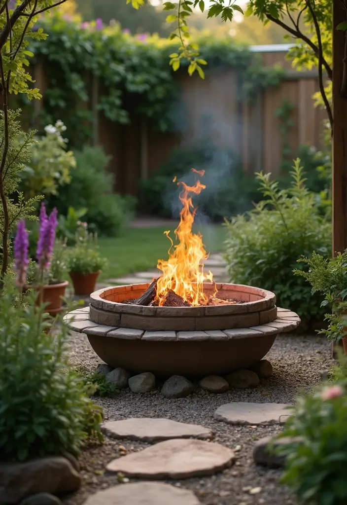 27 Creative Herb Garden Ideas to Enhance Your Cooking - 17. Herb Garden with a Fire Pit