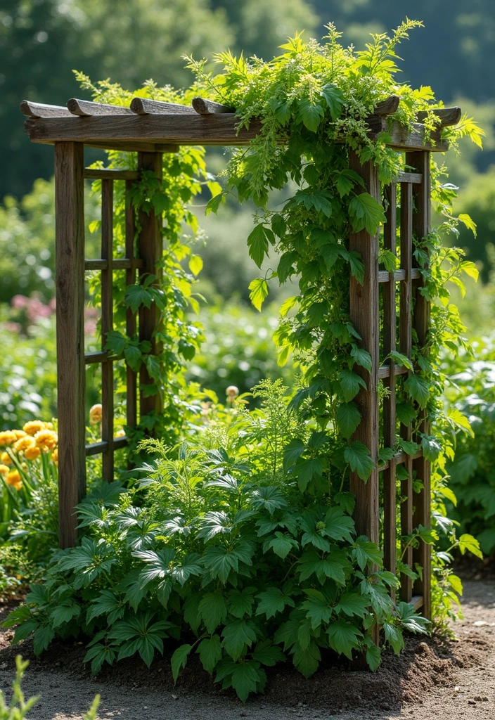 27 Creative Herb Garden Ideas to Enhance Your Cooking - 8. Herb Garden with a Trellis