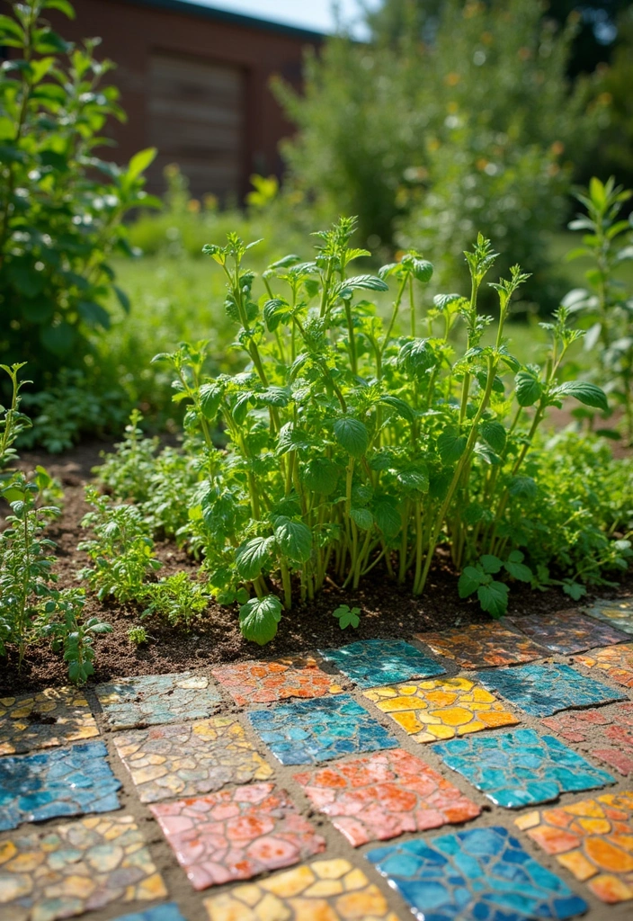 27 Easy DIY Garden Ideas for Every Skill Level - 12. Simple Tile Herb Garden