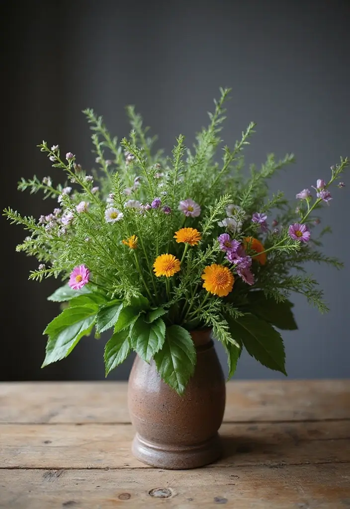 27 Easy DIY Garden Ideas for Every Skill Level - 14. DIY Herb and Flower Bouquet