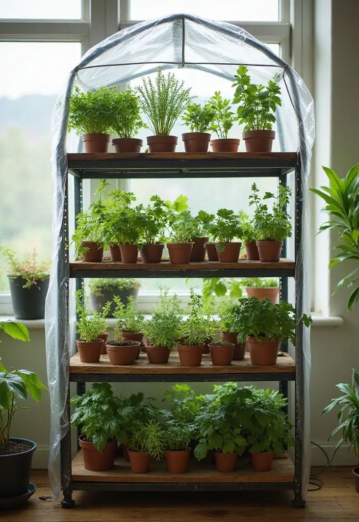 27 Easy DIY Garden Ideas for Every Skill Level - 21. Mini Herb Greenhouse