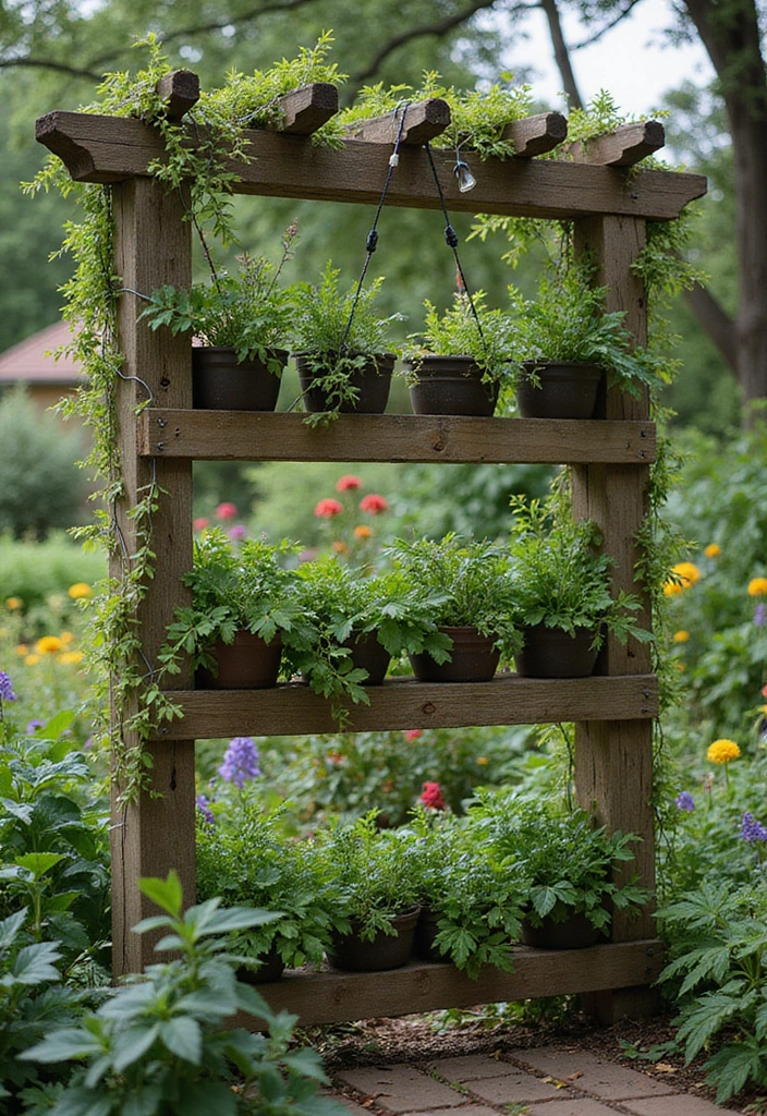27 Easy DIY Garden Ideas for Every Skill Level - 7. DIY Trellis for Climbing Herbs