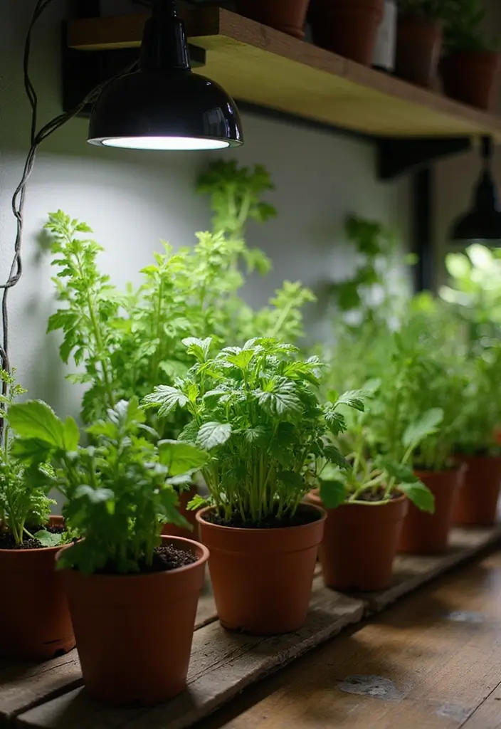 27 Easy DIY Garden Ideas for Every Skill Level - 8. Indoor Herb Garden with Grow Lights