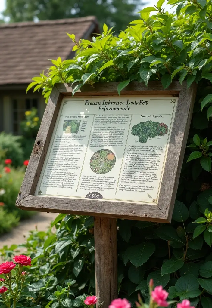 27 Elegant French Cottage Garden Ideas to Inspire Your Outdoor Space - 27. Educational Signage