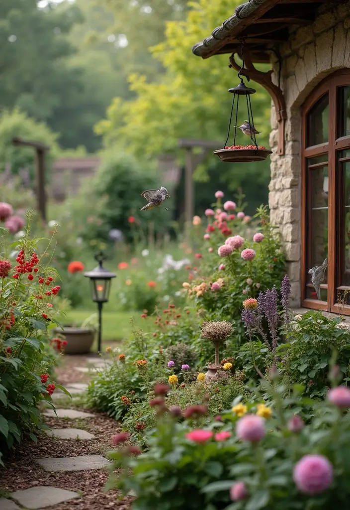 27 Elegant French Cottage Garden Ideas to Inspire Your Outdoor Space - 8. Attracting Birds