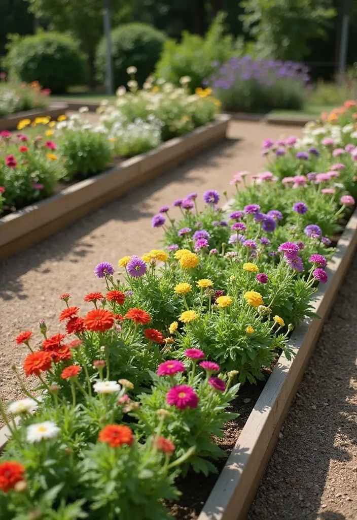 27 Flower Garden Ideas to Brighten Your Outdoor Space - 16. Raised Bed Flower Gardens