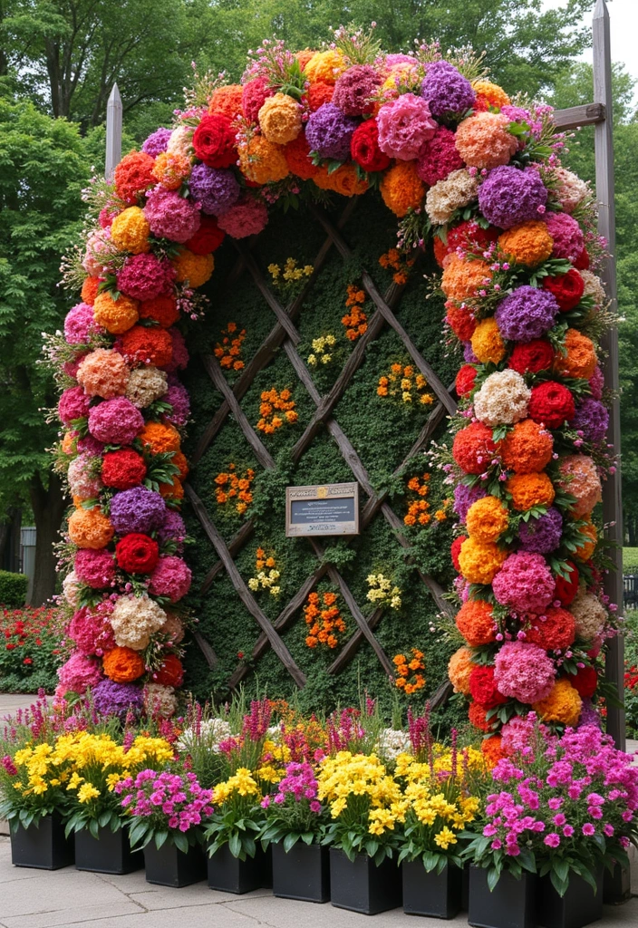 27 Flower Garden Ideas to Brighten Your Outdoor Space - 2. Flower Wall Art