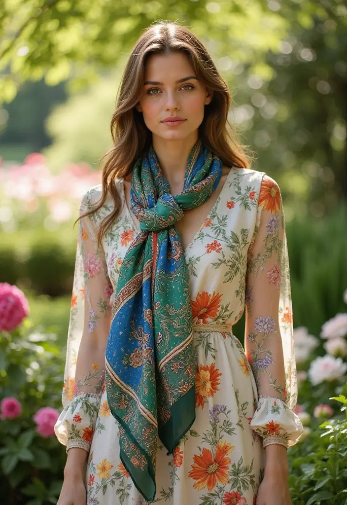 27 Garden Party Outfit Ideas for Every Style and Season - 22. Creative Layering with Scarves