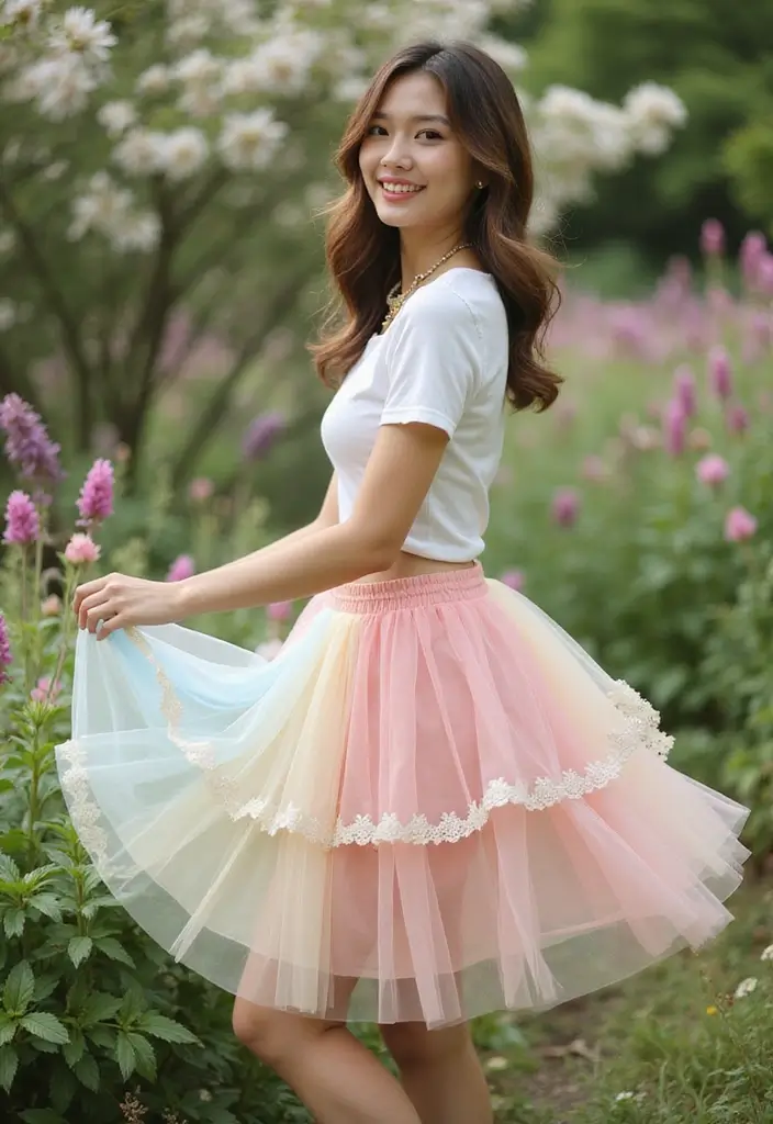 27 Garden Party Outfit Ideas for Every Style and Season - 26. Playful Tulle Skirt with a Simple Top