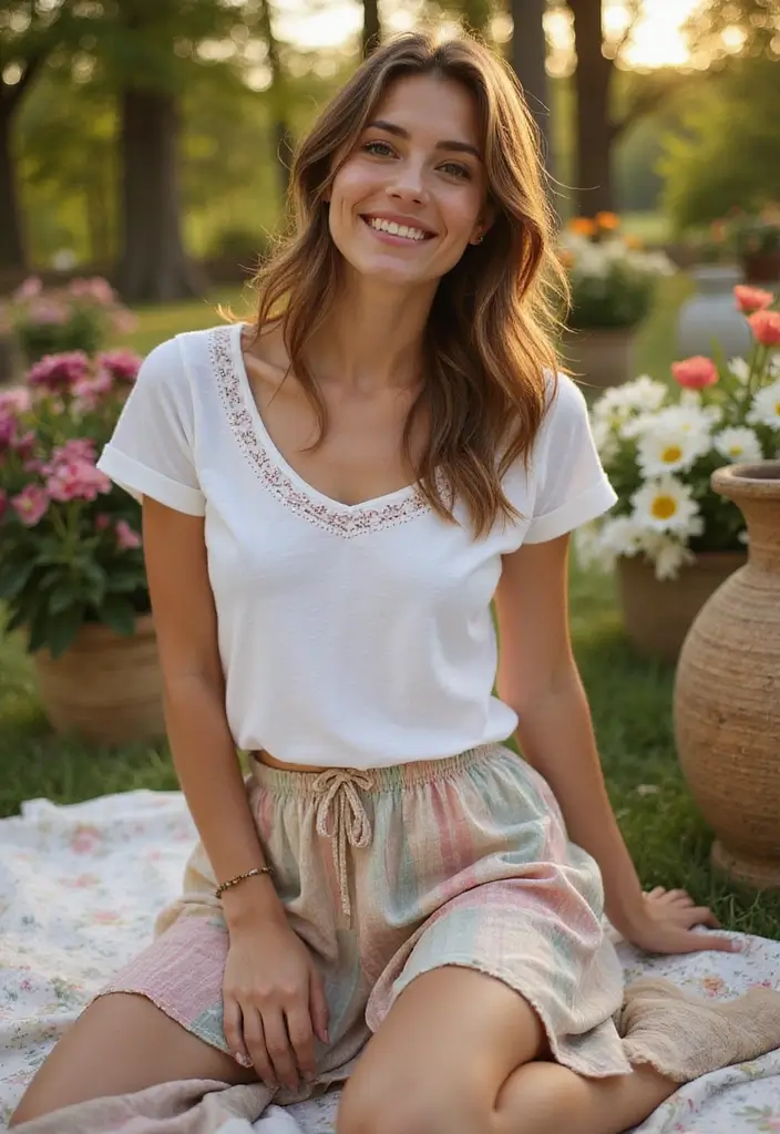 27 Garden Party Outfit Ideas for Every Style and Season - 9. Layered Skirts with T-shirts