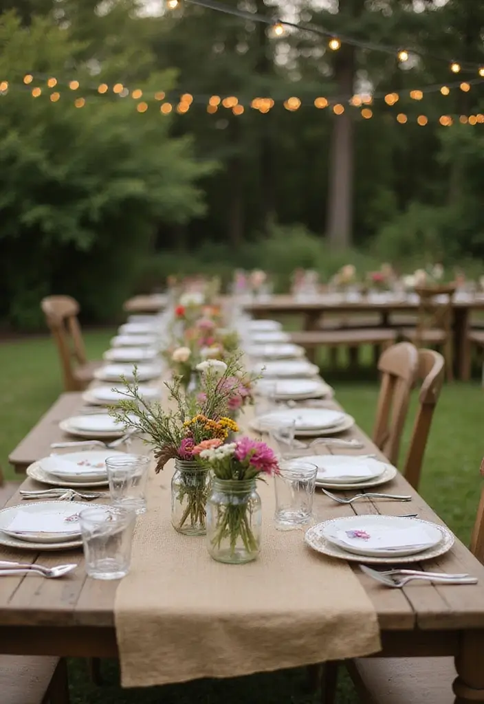 27 Garden Party Wedding Inspirations for a Memorable Day - 3. Rustic Table Settings