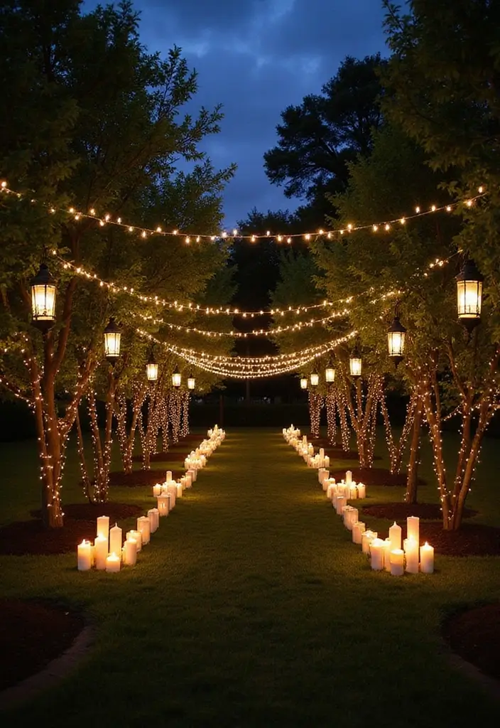 27 Garden Party Wedding Inspirations for a Memorable Day - 6. Elegant Outdoor Lighting