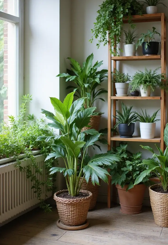 27 Indoor Garden Ideas to Bring Nature Inside - 26. Utilize Corners for Plant Displays