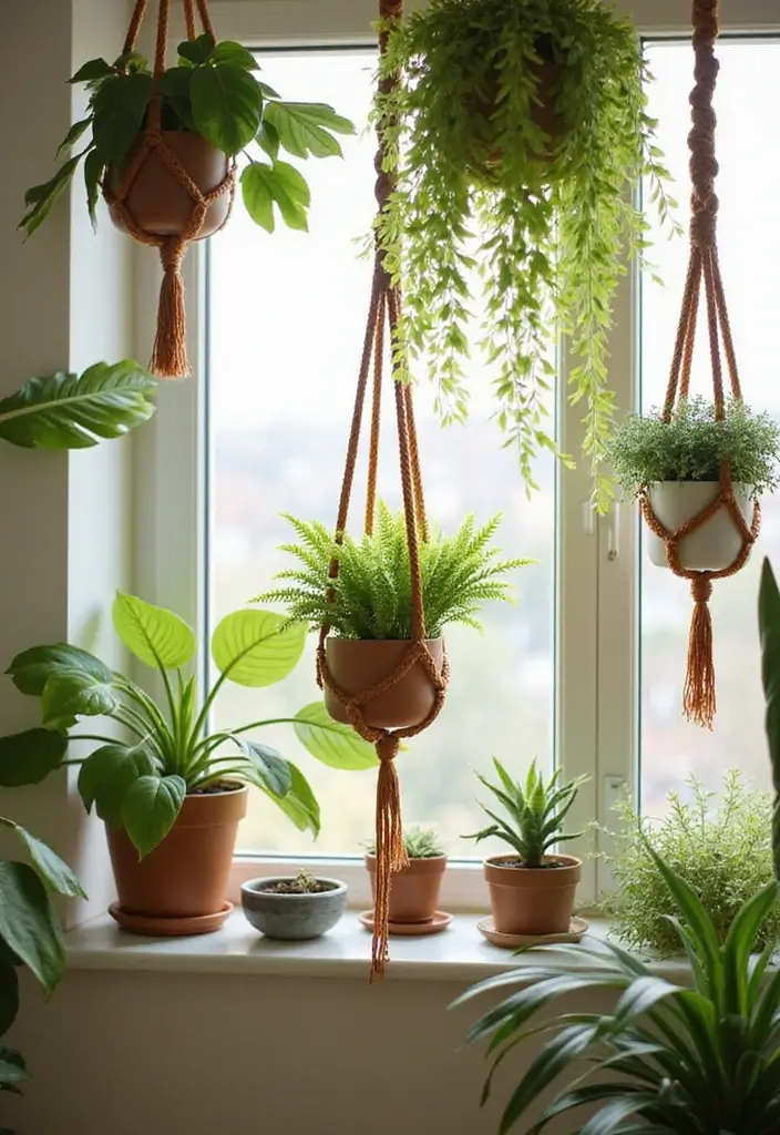 27 Indoor Garden Ideas to Bring Nature Inside - 3. Hanging Plant Displays