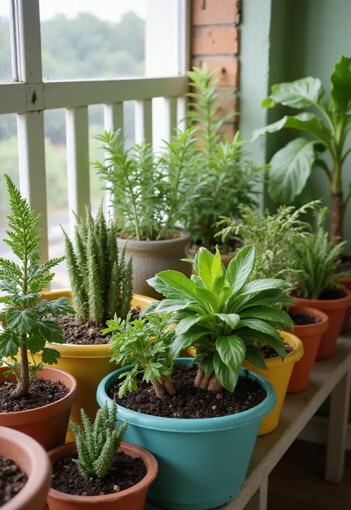 27 Indoor Garden Ideas to Bring Nature Inside - 9. Colorful Container Gardens