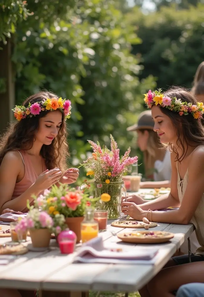 27 Patio Garden Ideas to Create Your Perfect Outdoor Retreat - 11. Edible Flower Crown Workshop