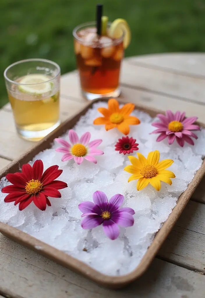 27 Patio Garden Ideas to Create Your Perfect Outdoor Retreat - 18. Flower-Infused Ice Cubes