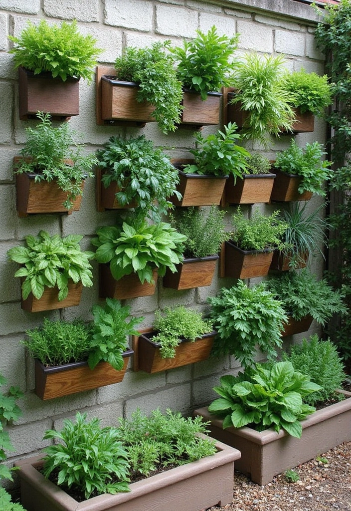 27 Raised Garden Beds Layouts for Modern Backyards - 22. The Vertical Herb Wall