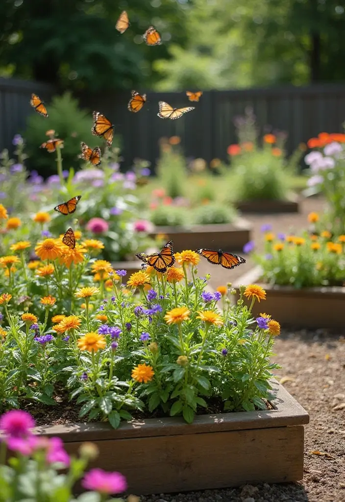 27 Raised Garden Beds Layouts for Modern Backyards - 26. The Butterfly Garden