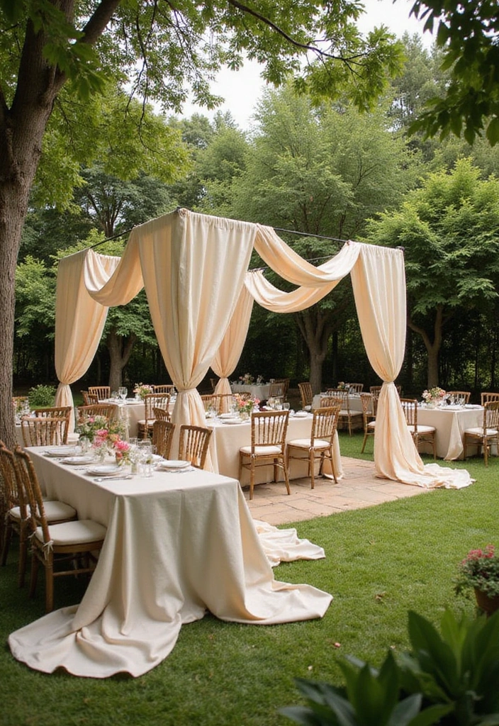 27 Stunning Garden Party Decorations to Elevate Your Event - 15. Beautifully Draped Fabrics