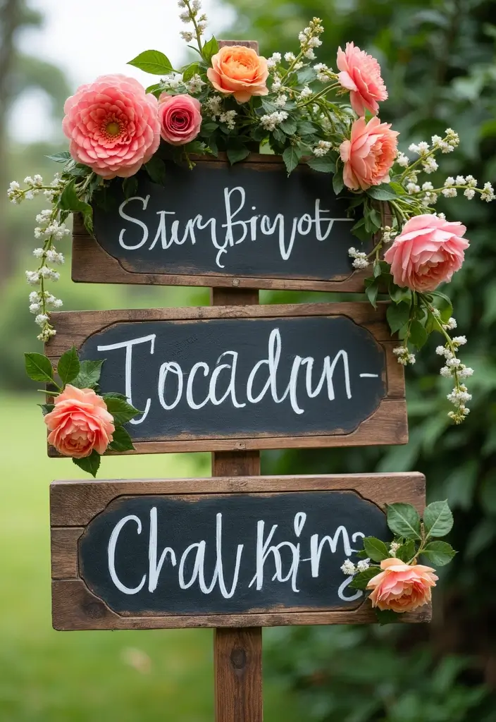 27 Stunning Garden Party Decorations to Elevate Your Event - 16. Garden-Inspired Signage