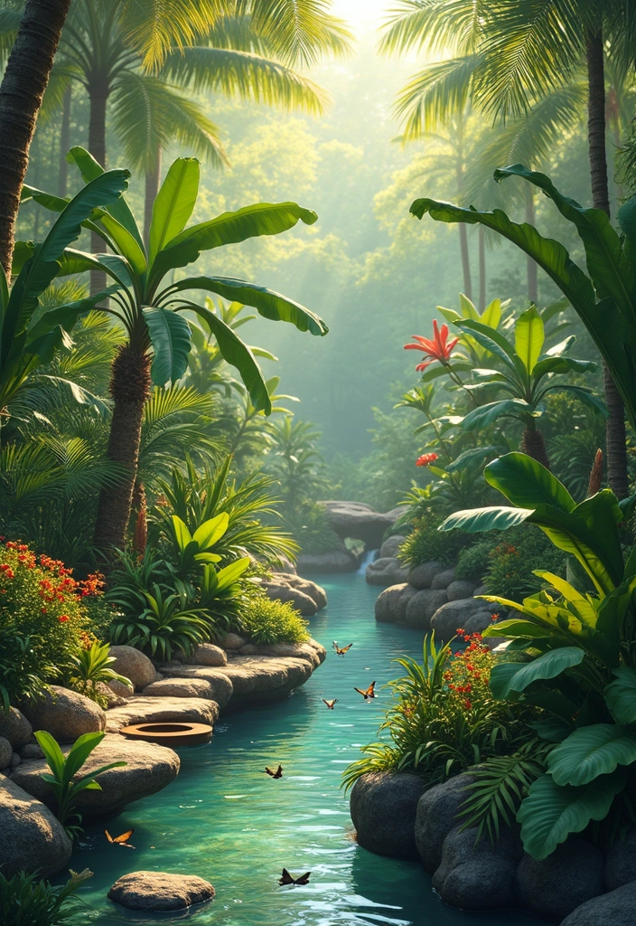 27 Vibrant Tropical Garden Design Ideas to Brighten Your Yard - 27. Embrace Wildlife-Friendly Features
