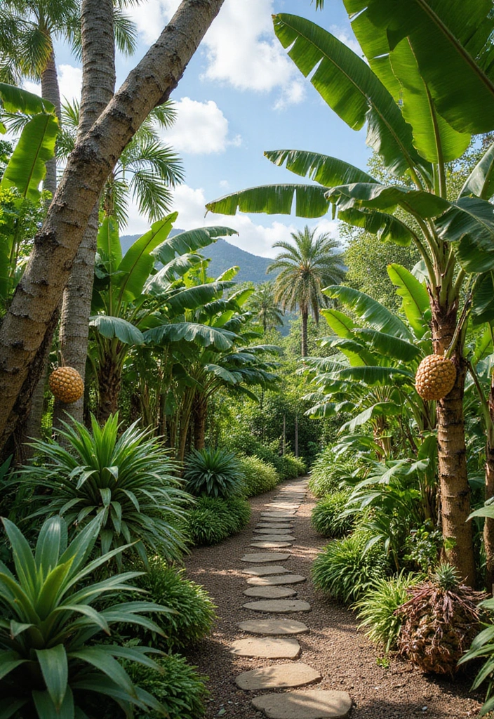 27 Vibrant Tropical Garden Design Ideas to Brighten Your Yard - 7. Exotic Tropical Fruits and Vegetables