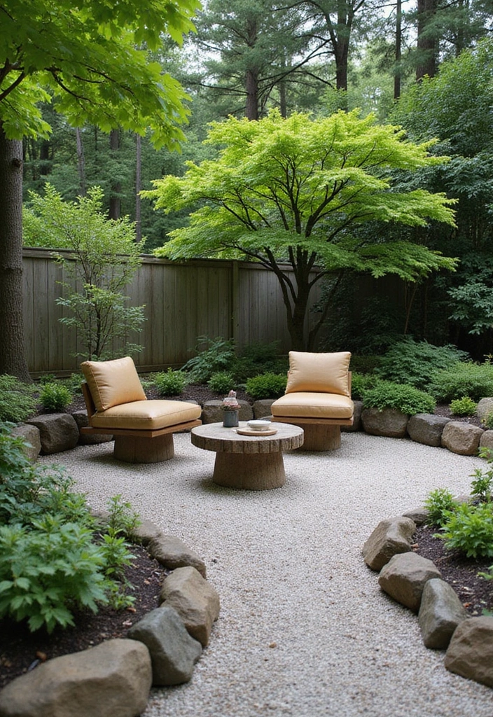 27 Zen Garden Design Principles for Serenity and Balance - 19. Outdoor Seating Areas