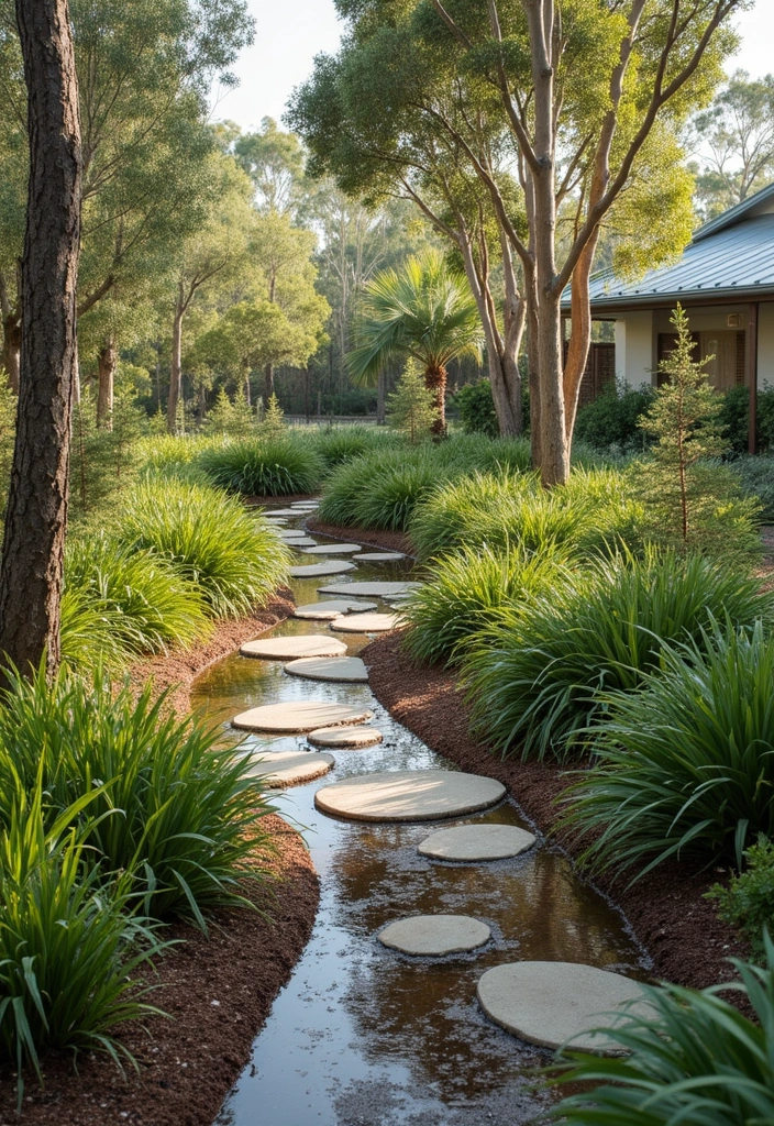28 Australian Native Garden Design Ideas to Celebrate Local Flora - 11. Rain Garden