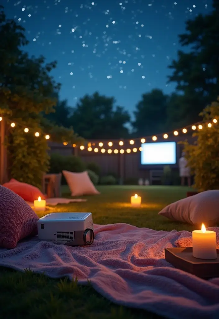 28 Creative Garden Birthday Party Tips for Kids and Adults - 13. Garden Movie Night