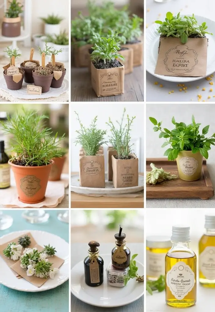 28 Creative Garden Birthday Party Tips for Kids and Adults - 6. Herb-Themed Party Favors