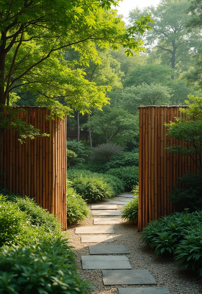 28 Elegant Japanese Garden Design Ideas for Peaceful Spaces - 11. Bamboo Fences
