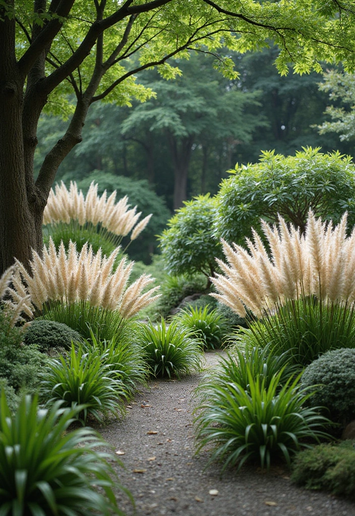 28 Elegant Japanese Garden Design Ideas for Peaceful Spaces - 16. Ornamental Grasses