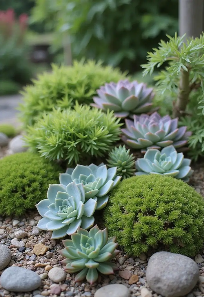 28 Elegant Japanese Garden Design Ideas for Peaceful Spaces - 26. Unique Succulent Designs