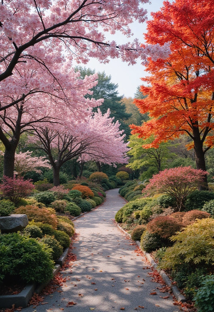 28 Elegant Japanese Garden Design Ideas for Peaceful Spaces - 9. Seasonal Displays
