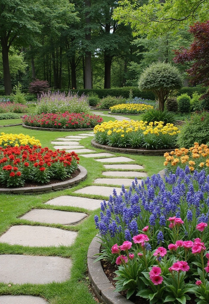 28 Garden Border Ideas to Define Your Landscape - 16. Stone Circles