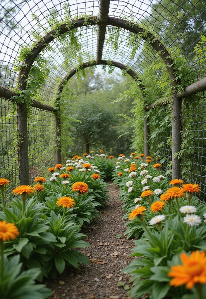 28 Garden Border Ideas to Define Your Landscape - 24. Wire Mesh Borders