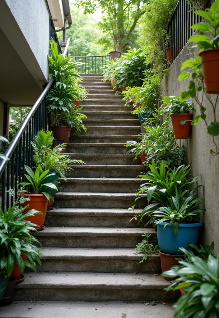 28 Garden of Eden Inspirations for a Paradise in Your Backyard - 18. Vertical Garden Staircase
