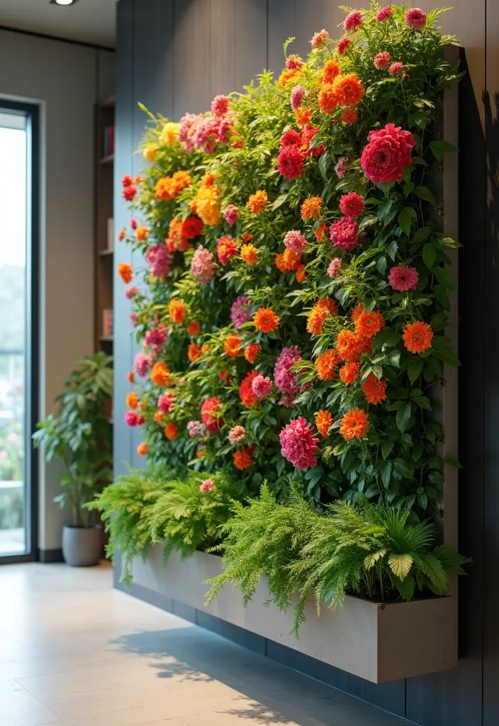 28 Garden of Eden Inspirations for a Paradise in Your Backyard - 26. Indoor Vertical Flower Wall