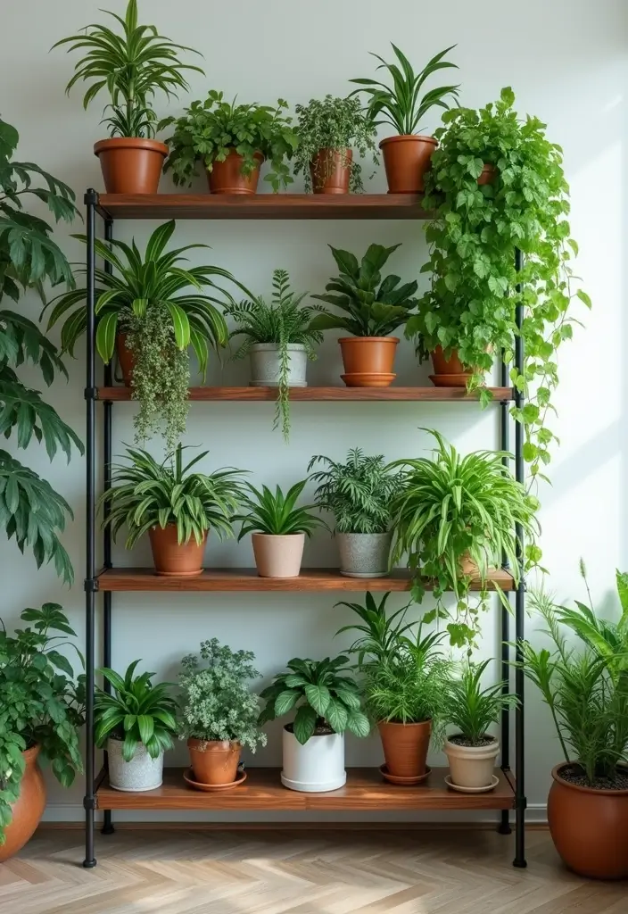 28 Home Gardening Ideas for a Thriving Green Space - 5. Indoor Plant Shelf