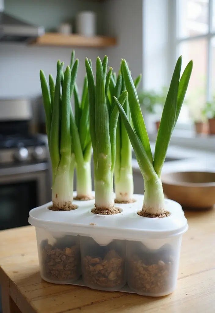 28 Hydroponic Gardening DIY Projects for Beginners - 12. Hydroponic Green Onion System