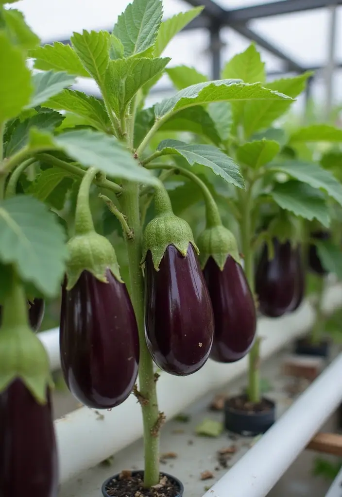 28 Hydroponic Gardening DIY Projects for Beginners - 20. Hydroponic Eggplant Garden