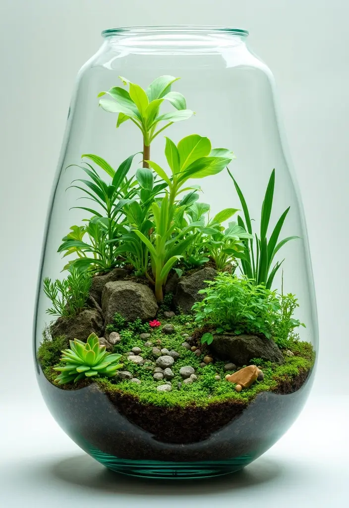 28 Hydroponic Gardening DIY Projects for Beginners - 27. Hydroponic DIY Terrarium