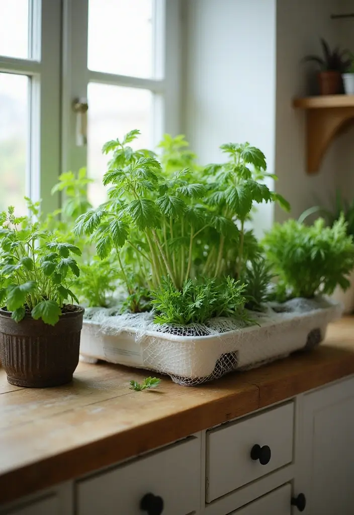 28 Hydroponic Gardening DIY Projects for Beginners - 7. Hydroponic Herb Garden